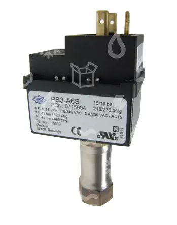 presostat ALCO vysokotlaký, PS3-A6S, 0715604, 19 - 15 bar, auto, šroub. 1/4